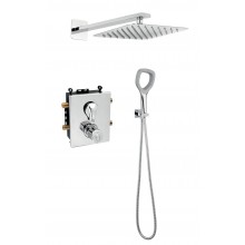 NOVASERVIS ECO+ sprchový set s termostatickou  podomítkovou baterií, hlavová sprcha, ruční sprcha, hadice, držák, chrom