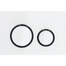 GEBERIT SIGMA 21 ovládací tlačítko pro dvě splachování, easy-to-clean, zinek/sklo, černý chrom/bílá