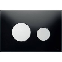 TECE LOOP ovládací tlačítko pro dvě splachování, sklo, černá/lesklý chrom