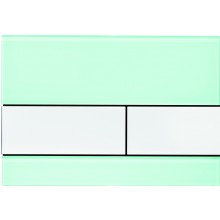 TECE SQUARE ovládací tlačítko pro dvě splachování, sklo, zelená/bílá