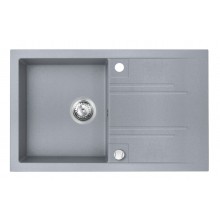 NOVASERVIS granitový dřez 780x480 mm, otočný, 2 otvory, odkapávač, šedá