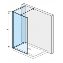 JIKA CUBITO PURE boční stěna 120x80 cm, ve tvaru L, stříbrná/transparentní sklo