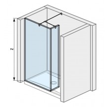 JIKA CUBITO PURE stěna walk-in, 1 stěna 69,7x200 cm, 1 stěna 20x200 cm, stříbrná/transparentní sklo