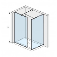 JIKA CUBITO PURE walk-in do rohu, 2 stěny 78,4x200 cm, stříbrná/transparentní sklo