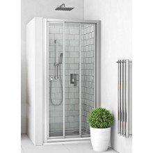 EASY EPD3 1000/1900 B/CS sprchové dveře 1000x1900mm posuvné, oboustranný vstup, do niky, bílá/transparent