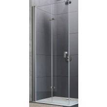 HÜPPE DESIGN PURE sprchové dveře 90x200 cm, skládací, levé, stříbrná matná/sklo čiré 