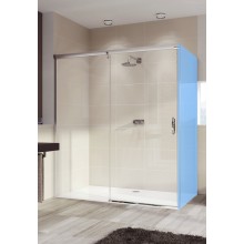 HÜPPE AURA ELEGANCE sprchové dveře 160x200 cm, posuvné, levé , stříbrná matná/sklo čiré