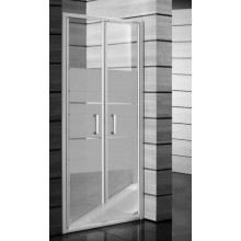 JIKA LYRA PLUS sprchové dveře 90x190 cm, lítací, bílá/sklo matné stripy
