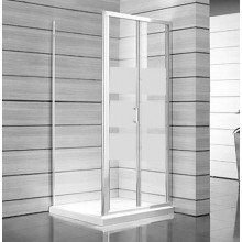 JIKA LYRA PLUS sprchové dveře 80x190 cm, zalamovací, bílá/sklo matné stripy