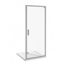 JIKA NION sprchové dveře 90x195 cm, pivotové, lesklý hliník/sklo čiré