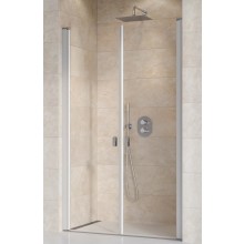RAVAK CHROME CSDL2 90 sprchové dveře 90x195 cm, lítací, satin/sklo transparent