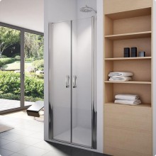 SANSWISS SWING-LINE SL2 sprchové dveře 1000x1950mm, dvoukřídlé, aluchrom/čiré sklo Aquaperle
