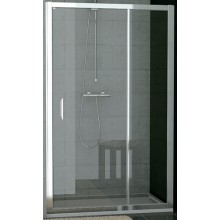 SANSWISS TOP LINE TED sprchové dveře 900x1900mm, jednokřídlé s pevnou stěnou v rovině, bílá/sklo Durlux