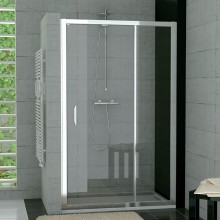 SANSWISS TOP LINE TED sprchové dveře 900x1900mm, jednokřídlé s pevnou stěnou v rovině, bílá/čiré sklo