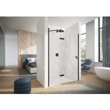 CONCEPT 400 sprchové dveře 75x197 cm, křídlové, levé, matná černá/čiré sklo