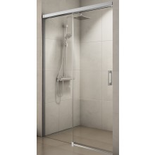 CONCEPT 300 STYLE sprchové dveře 1000x2000mm, posuvné, jednodílné, s pevnou stěnou v rovině, levé, aluchrom/čiré sklo