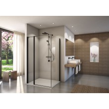CONCEPT 200 sprchové dveře 75x200 cm, lítací, černá/čiré sklo 