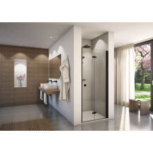 CONCEPT 200 sprchové dveře 75x200 cm, skládací, pravé, černá/čiré sklo 
