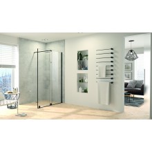 CONCEPT INTENSA sprchové dveře 140x200 cm, posuvné, pravé, černá/sklo čiré