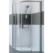 HÜPPE CLASSICS 2 sprchový kout 90x90 cm, R500, posuvné dveře, pololesklá stříbrná/čiré sklo
