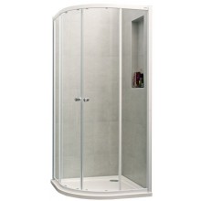 CONCEPT 100 sprchový kout 100x100 cm, R500, posuvné dveře, stříbrná pololesklá/čiré sklo