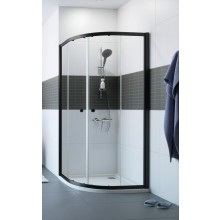 CONCEPT 100 BLACK EDITION sprchový kout 80x80 cm, R500, posuvné dveře, černá/čiré sklo