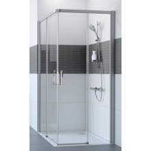 HÜPPE CLASSICS 2 sprchový kout 90x90 cm, rohový vstup, posuvné dveře, pololesklá stříbrná/čiré sklo