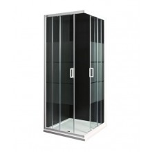 JIKA LYRA PLUS sprchový kout 80x80 cm, rohový vstup, posuvné dveře, bílá/sklo matné stripy