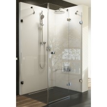 RAVAK BRILLIANT BSDPS 80R sprchové dveře 800x800x1950mm s pevnou stěnou, pravé, sklo, chrom/transparent