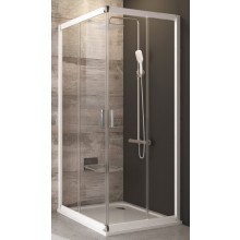 RAVAK BLIX BLRV2 80 sprchový kout 80x80 cm rohový vstup, posuvné dveře, bílá/sklo transparent