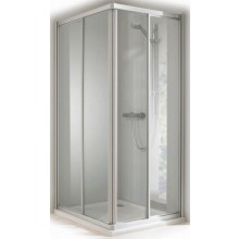 CONCEPT 100 sprchový kout 80x80 cm, rohový vstup, posuvné dveře, stříbrná/matný plast