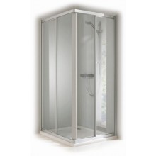 CONCEPT 100 sprchový kout 1000x1000x1900mm, posuvné dveře, čtverec, 4 dílný, stříbrná/matný plast