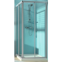 CONCEPT 70 sprchový kout 80x80 cm, rohový vstup, posuvné dveře, stříbrná matná/čiré sklo AP
