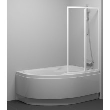 RAVAK ROSA VSK2 vanová zástěna 90,5x150 cm, pravá, skládací, bílá/sklo transparent 