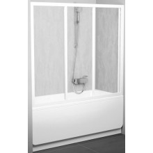 RAVAK AVDP3 150 vanové dveře 1470-1510x1380mm, třídílné , posuvné, bílá/transparent 