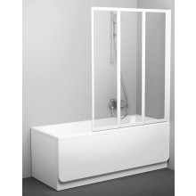 RAVAK VS3 100 vanová zástěna 100x140 cm, skládací, bílá/sklo transparent