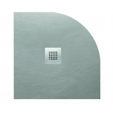 GELCO MITIA sprchová vanička 900x900 mm, čtvrtkruhová, litý mramor, šedá 