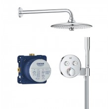 GROHE GROHTHERM SMARTCONTROL sprchový set s termostatickou podomítkovou baterií, horní sprcha, ruční sprcha se 3 proudy, hadice, držák, chrom