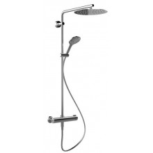 LAUFEN TWINPLUS sprchový set s termostatickou baterií, hlavová sprcha, ruční sprcha se 3 proudy, tyč, hadice, chrom