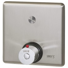 SANELA piezo ovládání sprchy, 9V, s termostatickým ventilem pro teplou a studenou vodu, antivandal, nerez