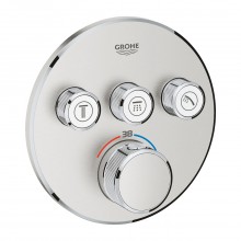 GROHE GROHTHERM SMARTCONTROL podomítková termostatická baterie, pro 3 spotřebiče, Water Saving, supersteel