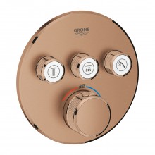 GROHE GROHTHERM SMARTCONTROL podomítková termostatická baterie, pro 3 spotřebiče, Water Saving, kartáčovaný warm sunset