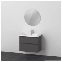 DURAVIT D-NEO nábytková sestava 984x452x625mm, skříňka se 2 zásuvkami, umyvadlo, zrcadlo kulaté, white mat