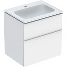 GEBERIT ICON skříňka s umyvadlem 600x480x630mm, závěsná, 2 zásuvky, úchytka matná bílá, lakovaná matná bílá