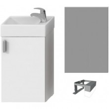 JIKA PETIT nábytková sestava 386x221x585mm, skříňka s umývatkem, zrcadlo, osvětlení, bílá/bílá
