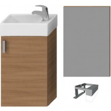 JIKA PETIT nábytková sestava 386x221x585mm, skříňka s umývatkem, zrcadlo, osvětlení, třešeň/třešeň