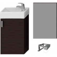 JIKA PETIT nábytková sestava 386x221x585mm, skříňka s umývatkem, zrcadlo, tmavý dub/tmavý dub