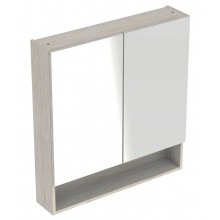 GEBERIT SELNOVA SQUARE zrcadlová skříňka 78,8x85x17,5 cm, dřevotříska, světlý ořech hickory