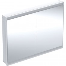 GEBERIT ONE zrcadlová skříňka vestavná 120x90x15 cm, osvětlení s regulací stmívání a teploty světla, s vypínačem a el. zásuvkou, Bluetooth, hliník, bílá