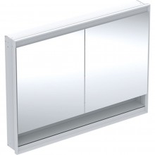 GEBERIT ONE zrcadlová skříňka vestavná 120x90x15 cm, osvětlení s regulací stmívání a teploty světla, s vypínačem a el. zásuvkou, Bluetooth, eloxovaný hliník